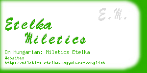 etelka miletics business card